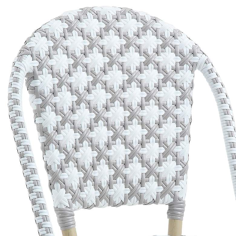 Image 3 Mergantza Gray White Wicker Patio Dining Chairs Set of 2 more views