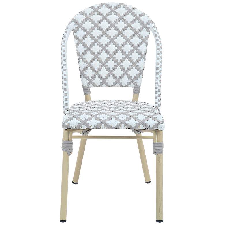Image 5 Mergantza Gray White Wicker Patio Dining Chairs Set of 2 more views