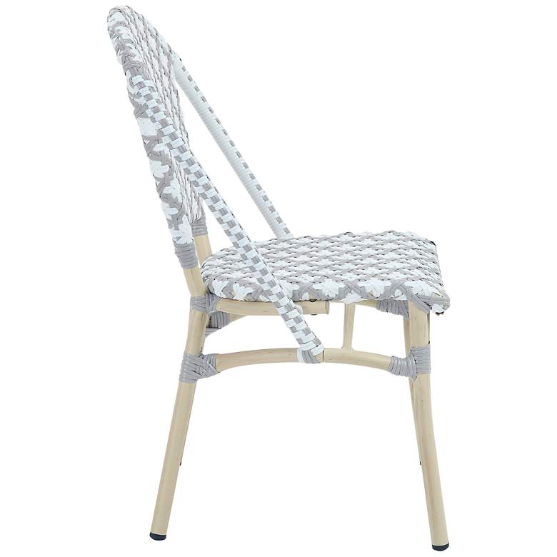 Image 6 Mergantza Gray White Wicker Patio Dining Chairs Set of 2 more views