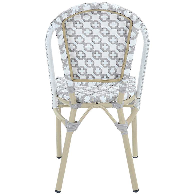 Image 7 Mergantza Gray White Wicker Patio Dining Chairs Set of 2 more views