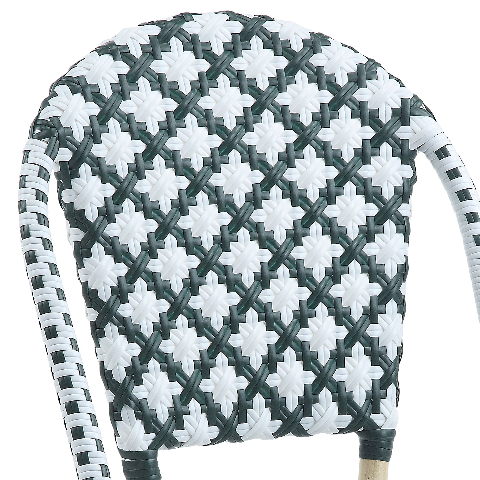 Image 3 Mergantza Green White Wicker Patio Dining Chairs Set of 2 more views