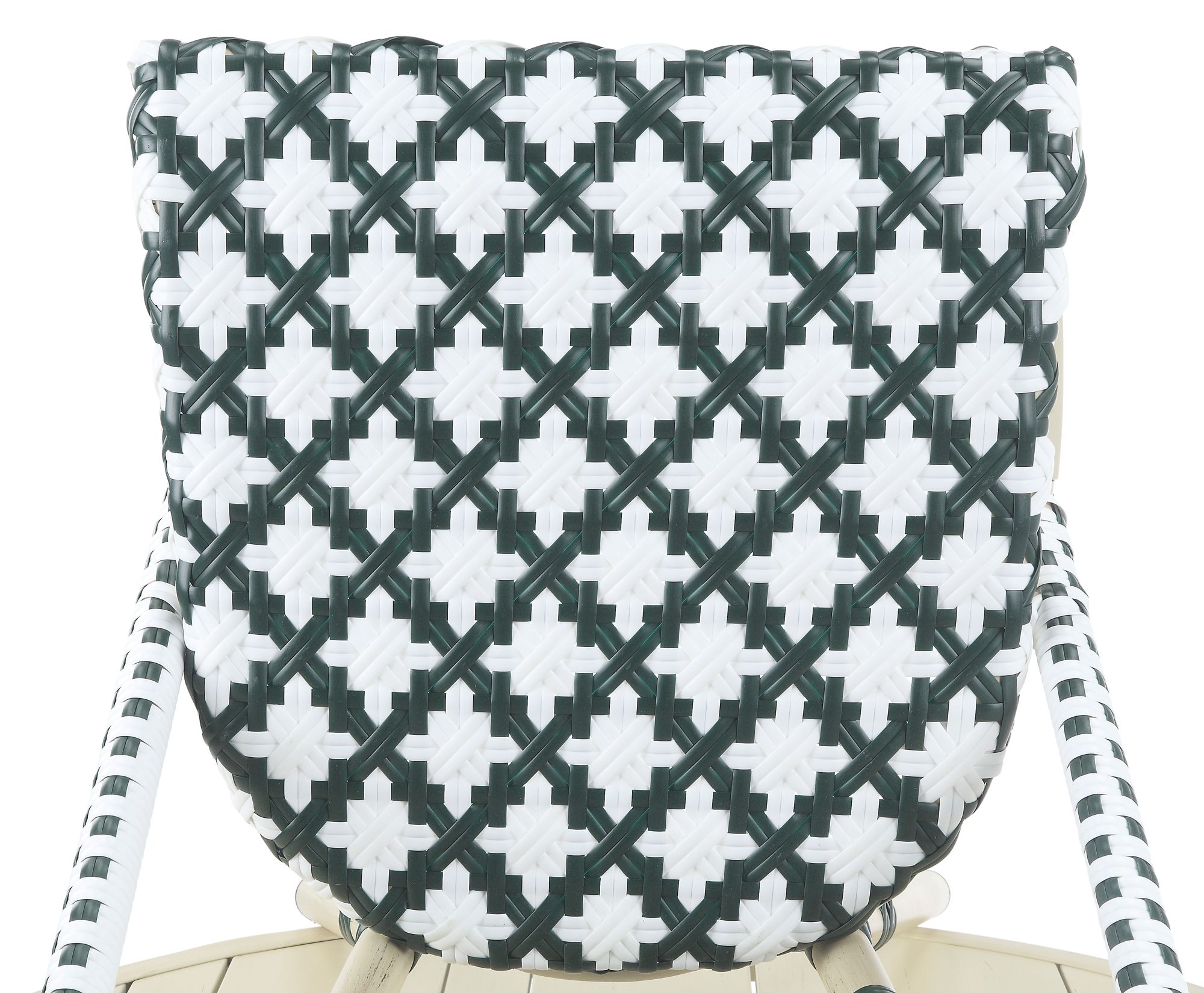 Image 4 Mergantza Green White Wicker Patio Dining Chairs Set of 2 more views