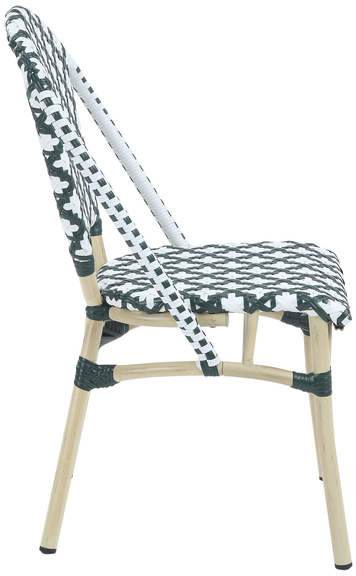 Image 5 Mergantza Green White Wicker Patio Dining Chairs Set of 2 more views