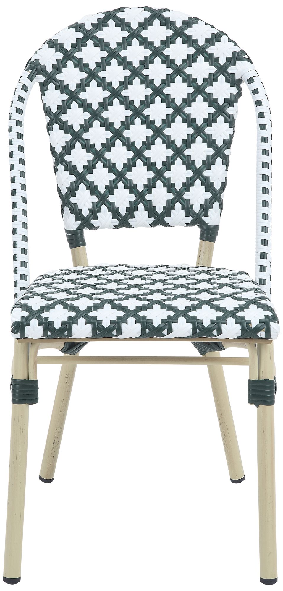 Image 6 Mergantza Green White Wicker Patio Dining Chairs Set of 2 more views