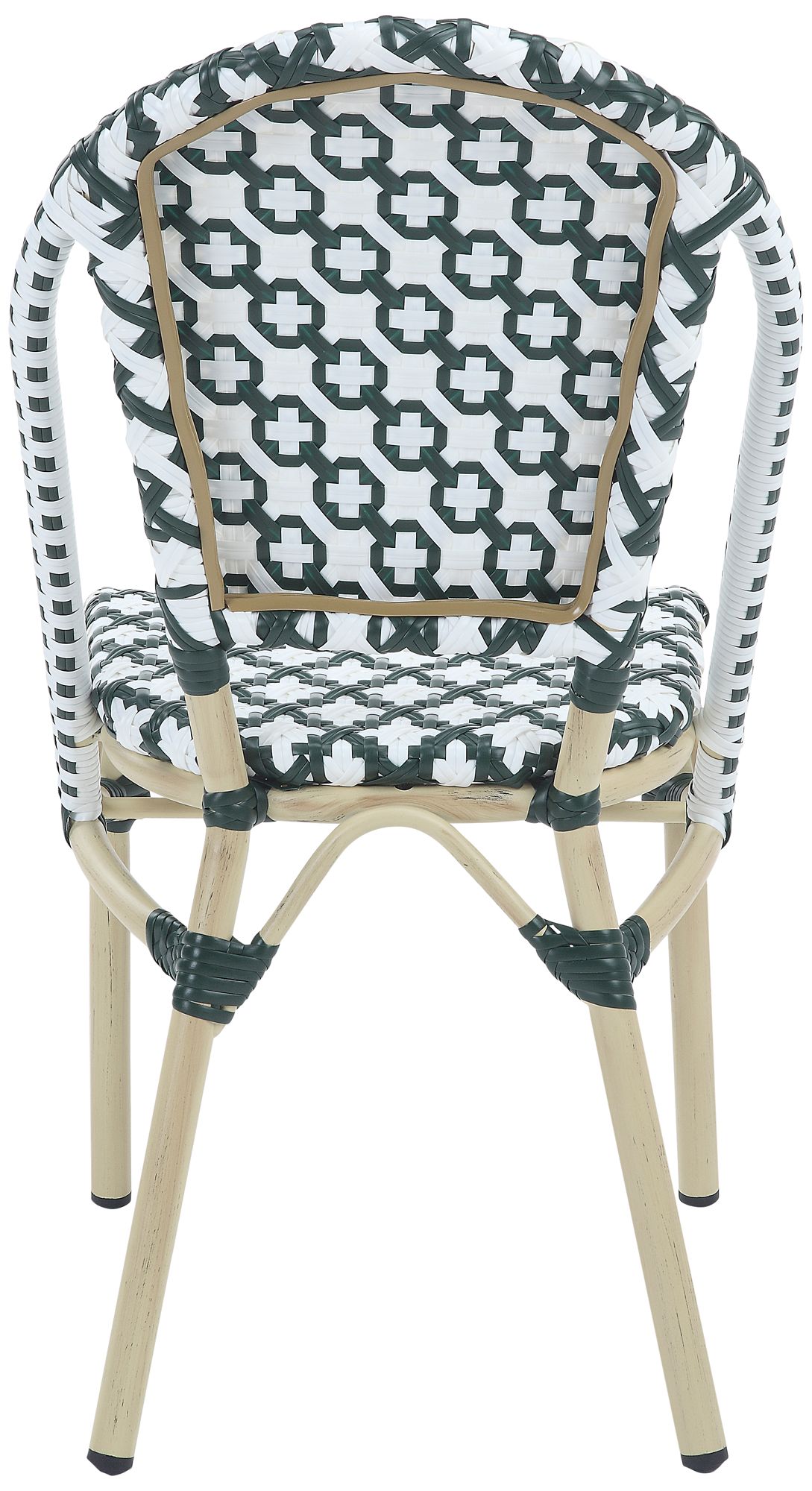 Image 7 Mergantza Green White Wicker Patio Dining Chairs Set of 2 more views