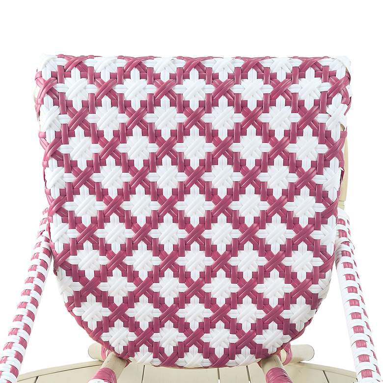 Image 4 Mergantza Pink White Wicker Patio Dining Chairs Set of 2 more views