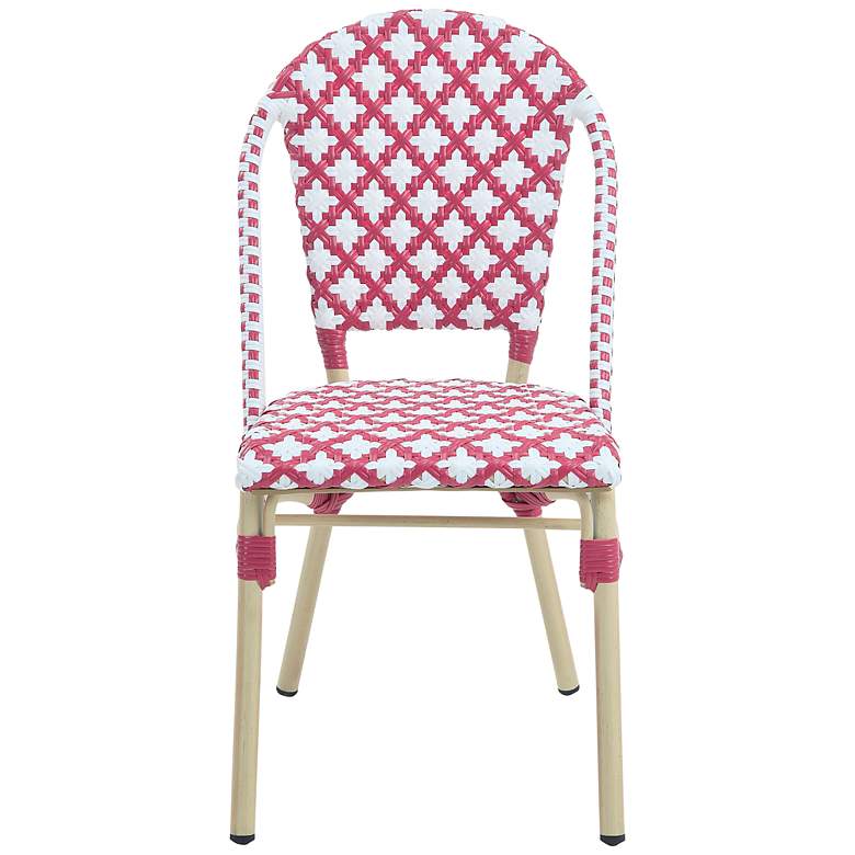 Image 5 Mergantza Pink White Wicker Patio Dining Chairs Set of 2 more views