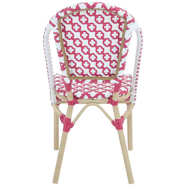 Image 7 Mergantza Pink White Wicker Patio Dining Chairs Set of 2 more views