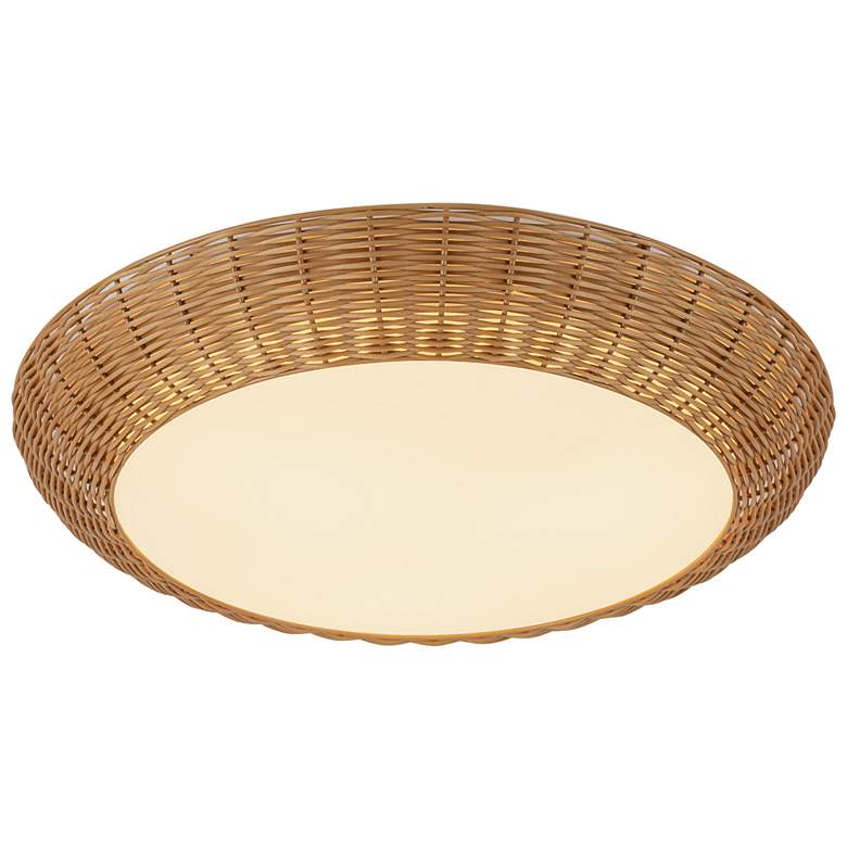 Image 2 Merida 20 3/4" Wide Natural Rattan 3-Light Ceiling Light more views