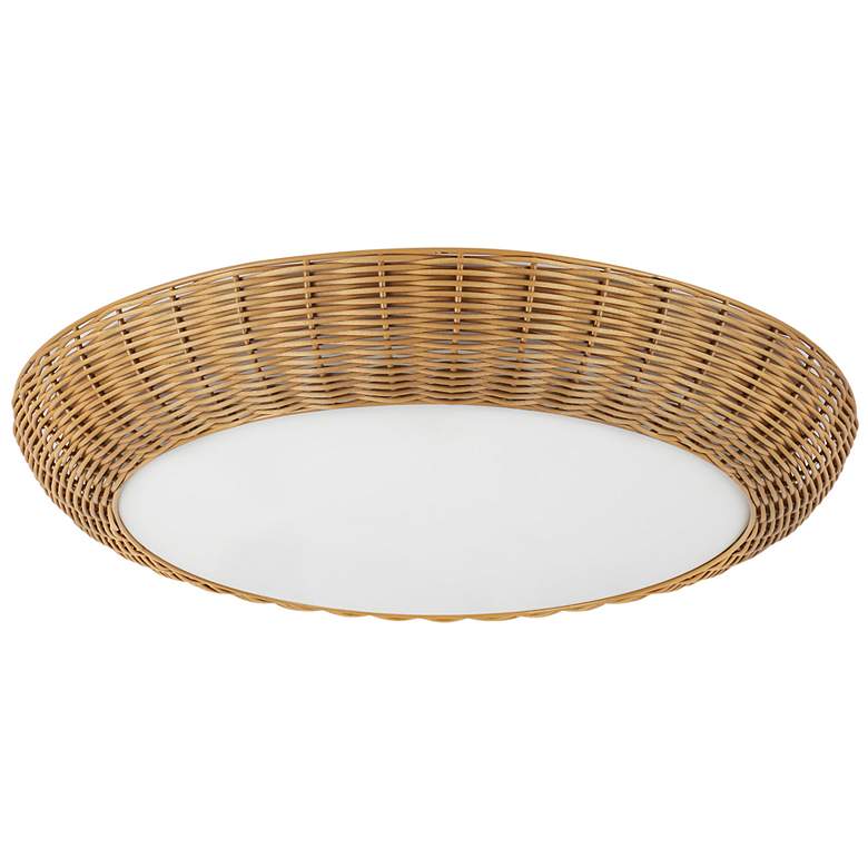 Image 3 Merida 20 3/4" Wide Natural Rattan 3-Light Ceiling Light more views