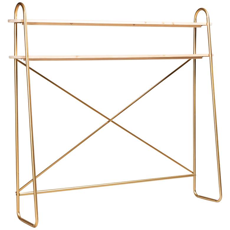 Image 1 Merida Gold 2-Tier Over Bed Queen Storage Display Shelf