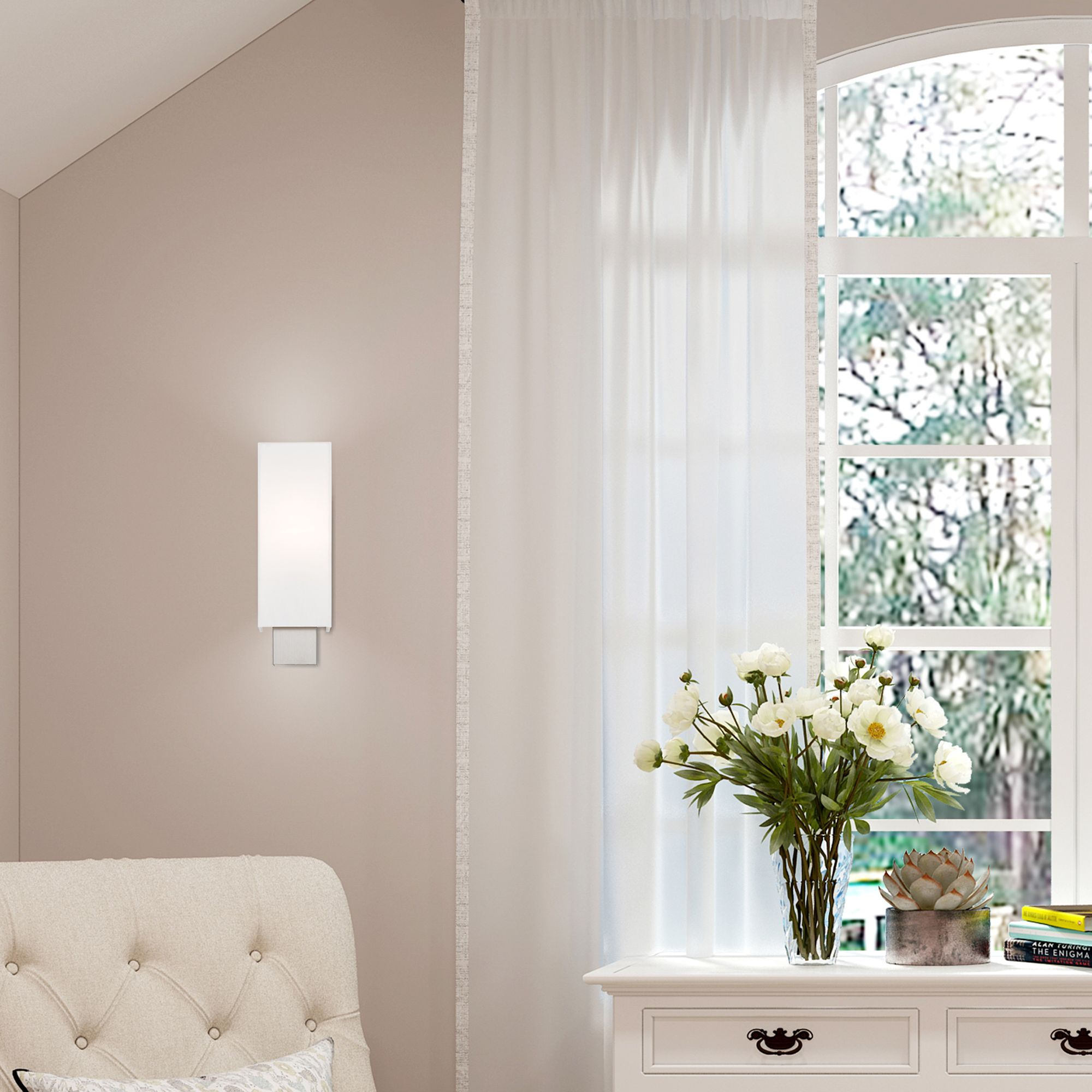 Meridian 1 Light Brushed Nickel ADA Wall Sconce