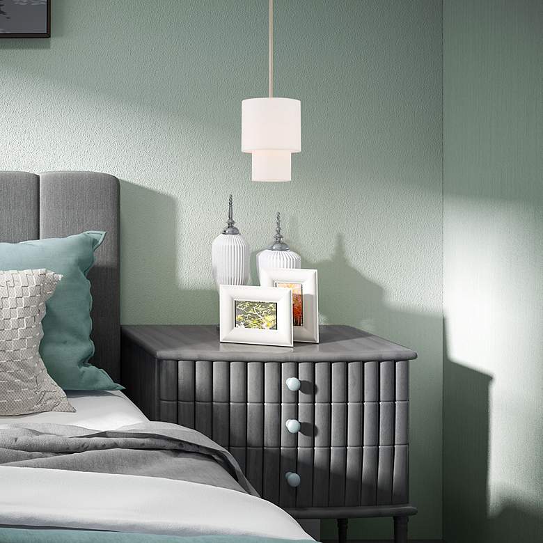 Image 3 Meridian 1 Light Brushed Nickel Mini Pendant more views