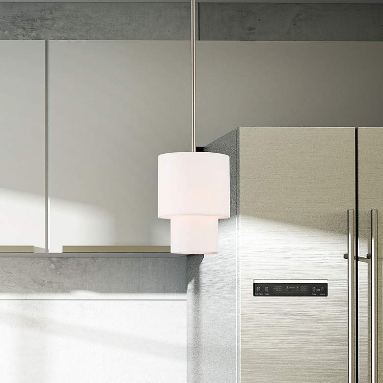 Image 7 Meridian 1 Light Brushed Nickel Mini Pendant more views