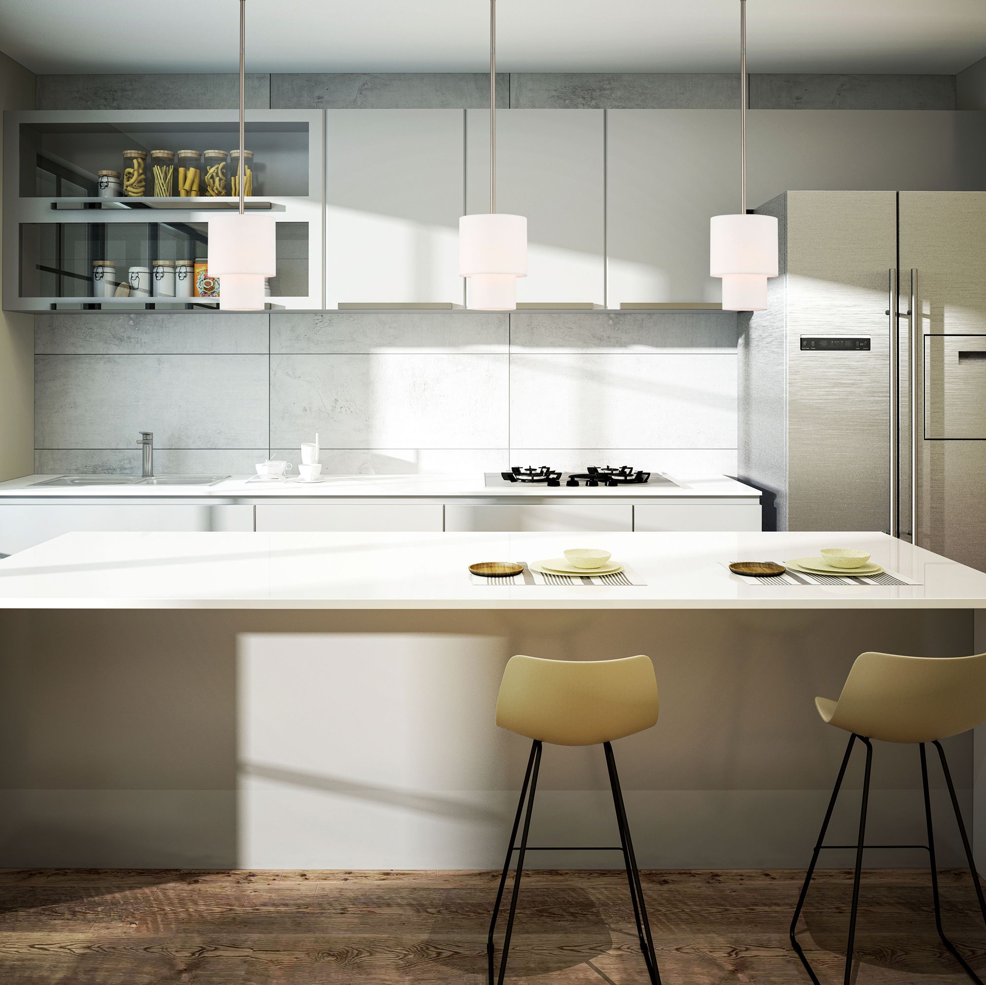 Meridian 1 Light Brushed Nickel Mini Pendant