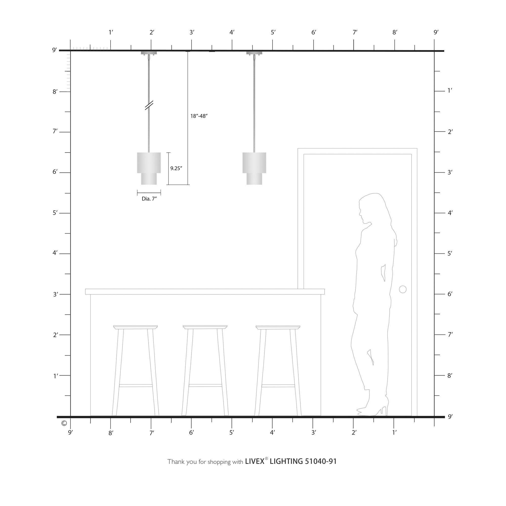 Meridian 1 Light Brushed Nickel Mini Pendant