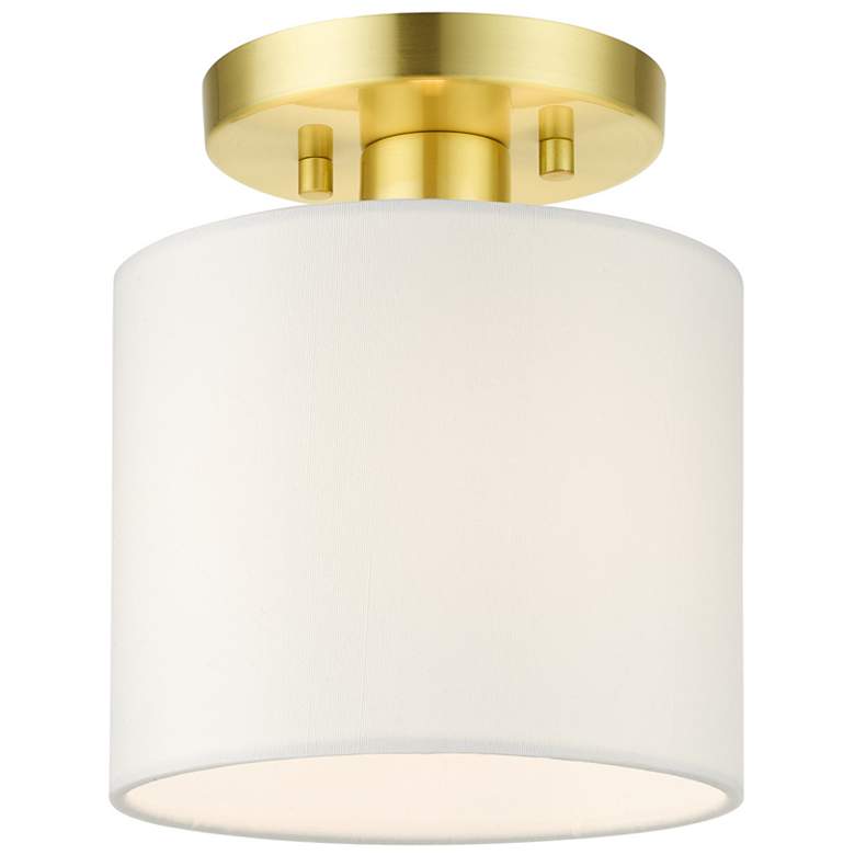 Image 1 Meridian 1 Light Satin Brass Semi Flush