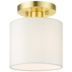 Meridian 1 Light Satin Brass Semi Flush