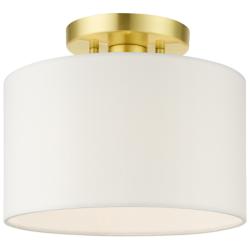 Meridian 1 Light Satin Brass Semi Flush