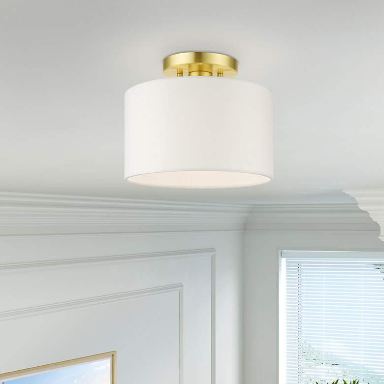 Image 1 Meridian 1 Light Satin Brass Semi Flush