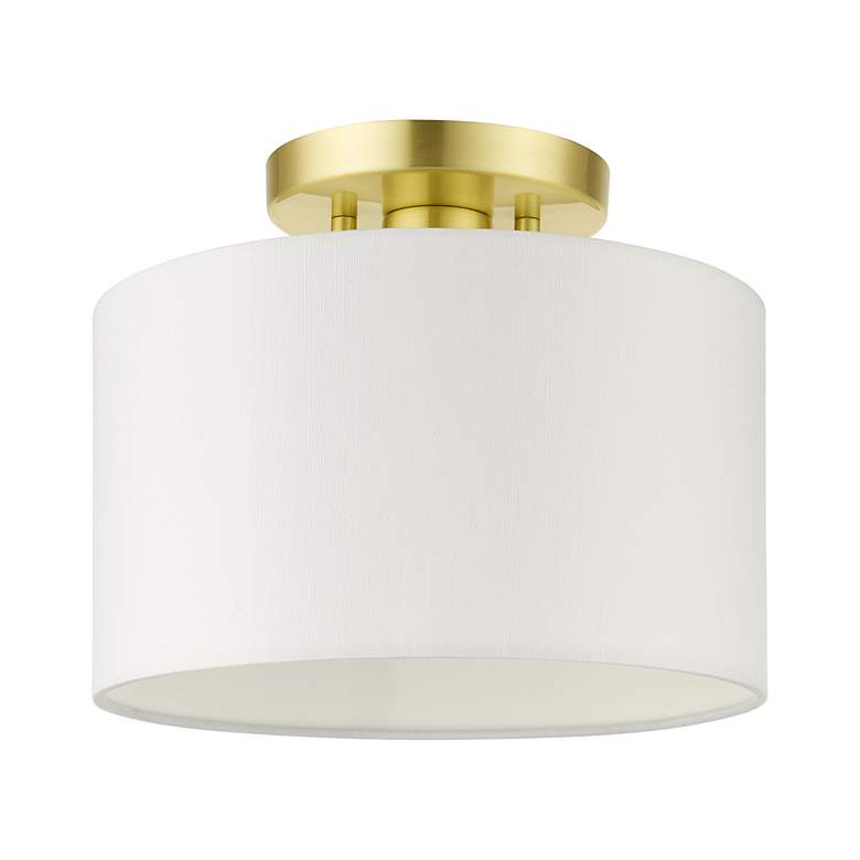 Image 3 Meridian 1 Light Satin Brass Semi Flush more views