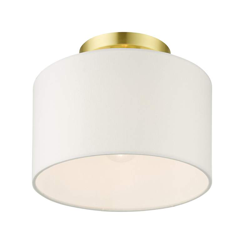 Image 4 Meridian 1 Light Satin Brass Semi Flush more views