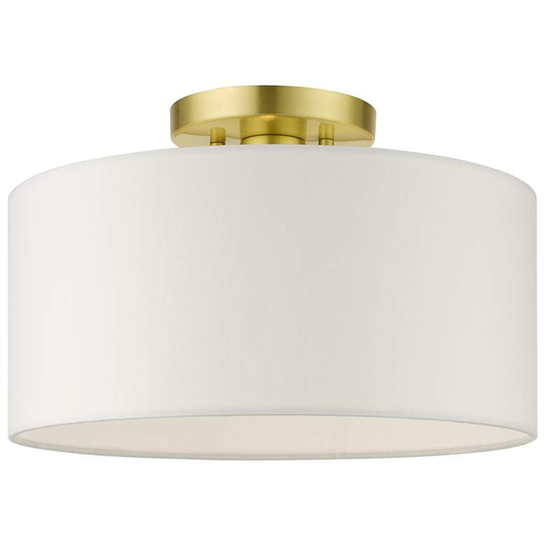 Image 2 Meridian 1 Light Satin Brass Semi Flush