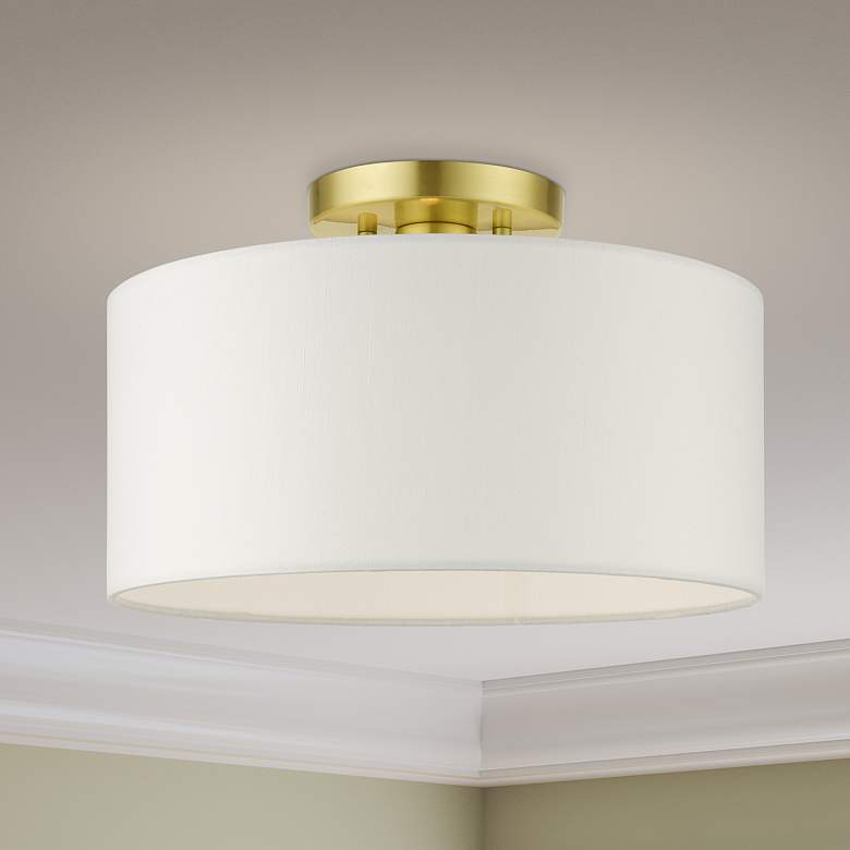 Image 1 Meridian 1 Light Satin Brass Semi Flush