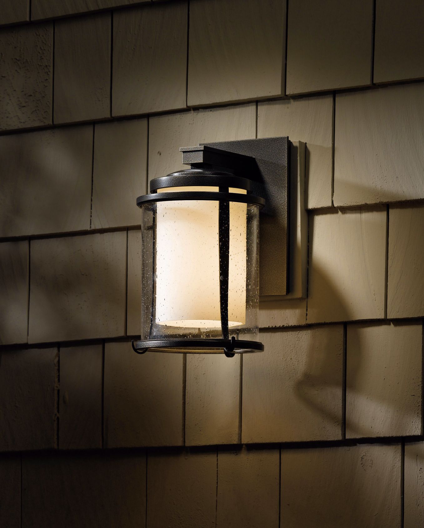 Image 2 Meridian 10.3"H Coastal Smoke Outdoor Sconce w/ Opal and Seeded Shade more views