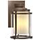 Meridian 10.3"H Small Bronze Outdoor Sconce w/ Opal and Seeded Glass S