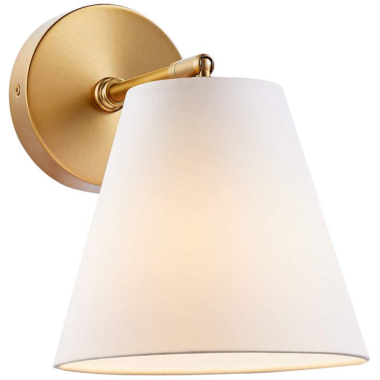Image 1 Meridian 10" High Natural Brass Wall Sconces Set of 2