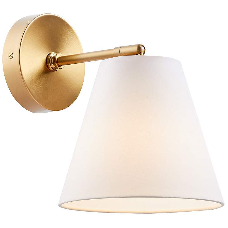 Image 2 Meridian 10" High Natural Brass Wall Sconces Set of 2 more views