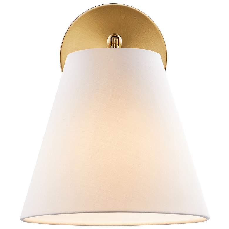 Image 5 Meridian 10" High Natural Brass Wall Sconces Set of 2 more views