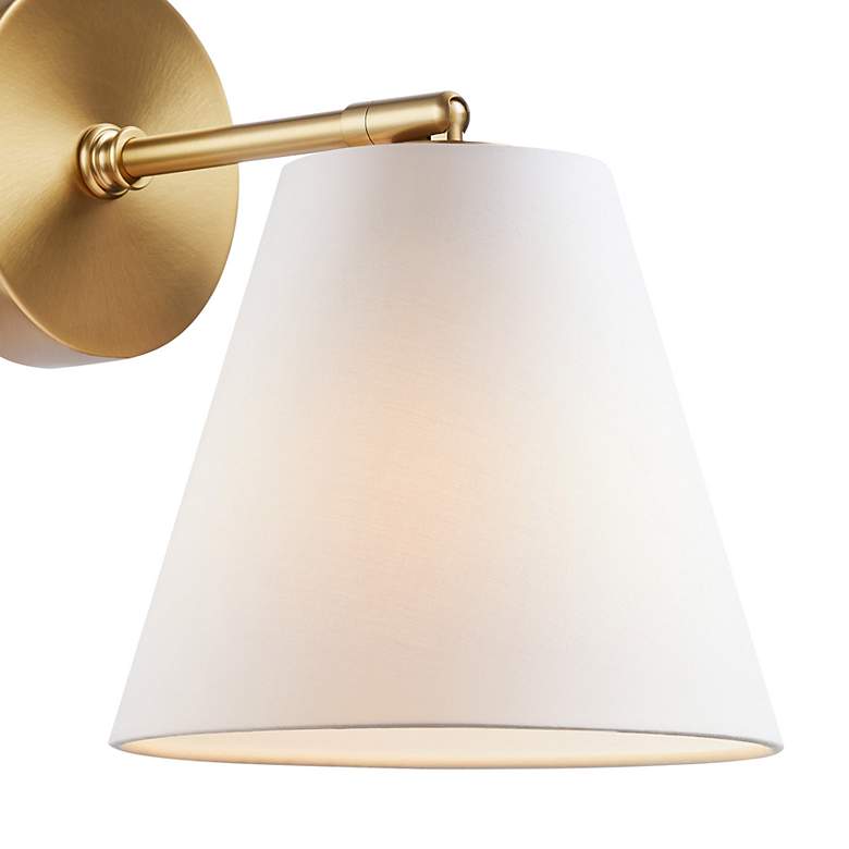Image 6 Meridian 10" High Natural Brass Wall Sconces Set of 2 more views