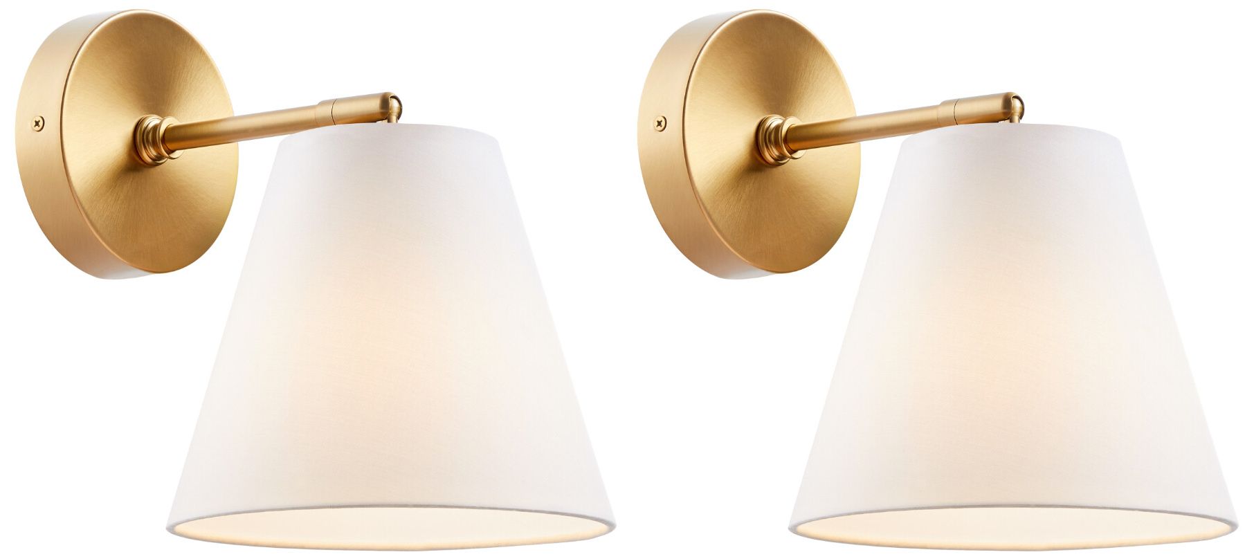 Meridian 10" High Natural Brass Wall Sconces Set of 2