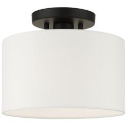 Meridian 10" Wide Black Drum Ceiling Light