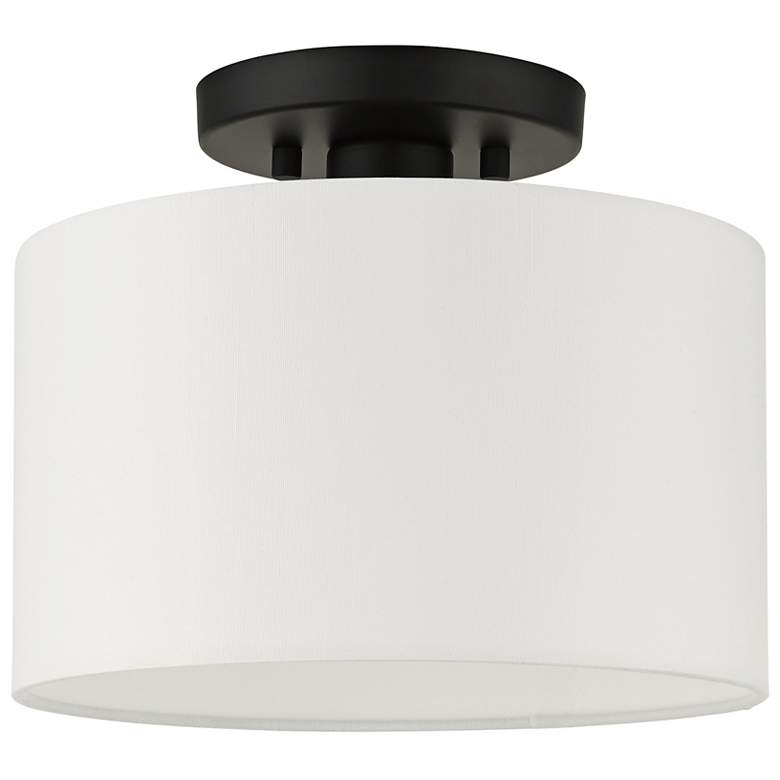Image 7 Meridian 10" Wide Black Drum Ceiling Light more views