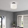Meridian 10" Wide Black Drum Ceiling Light in scene