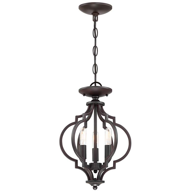 Image 2 Meridian 11" Wide Oil-Rubbed Bronze 3-Light Ceiling Light more views