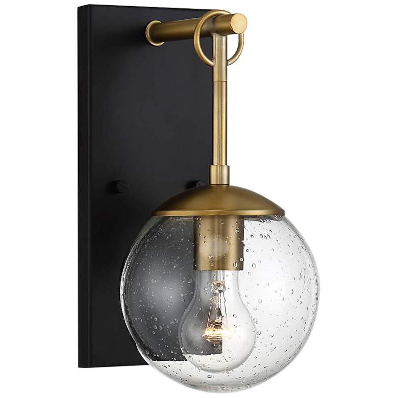 Image 1 Meridian 11"H Oil-Rubbed Bronze w/ Brass Outdoor Wall Light