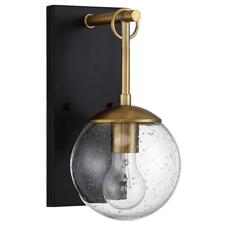 Image 3 Meridian 11"H Oil-Rubbed Bronze w/ Brass Outdoor Wall Light more views