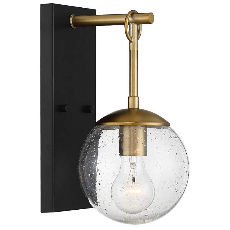 Image 4 Meridian 11"H Oil-Rubbed Bronze w/ Brass Outdoor Wall Light more views