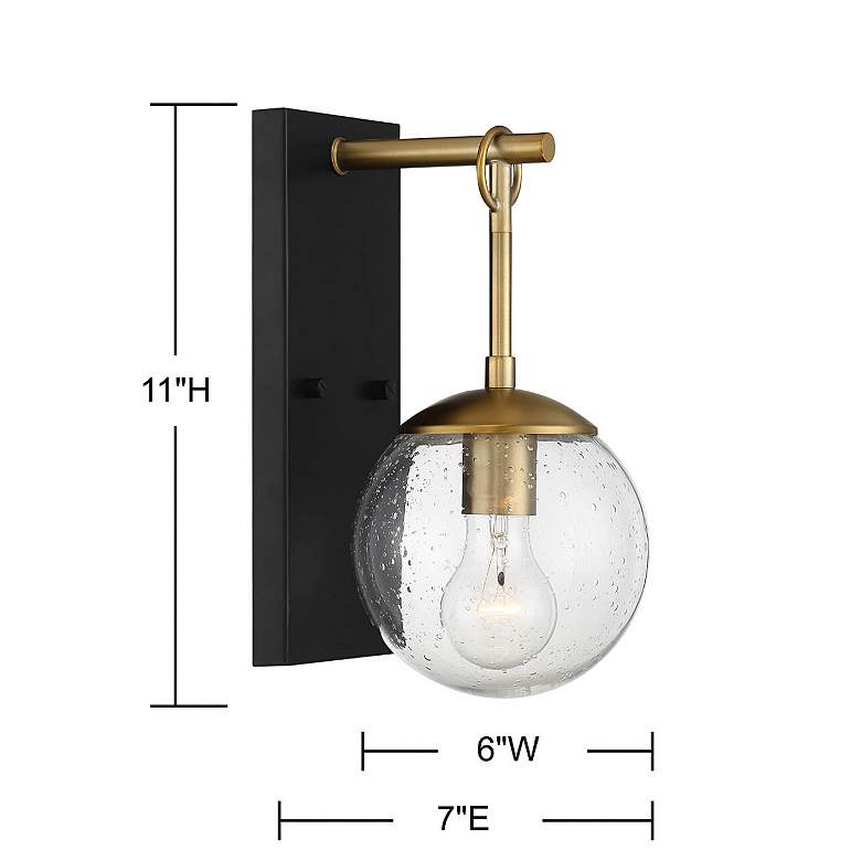 Image 7 Meridian 11"H Oil-Rubbed Bronze w/ Brass Outdoor Wall Light more views