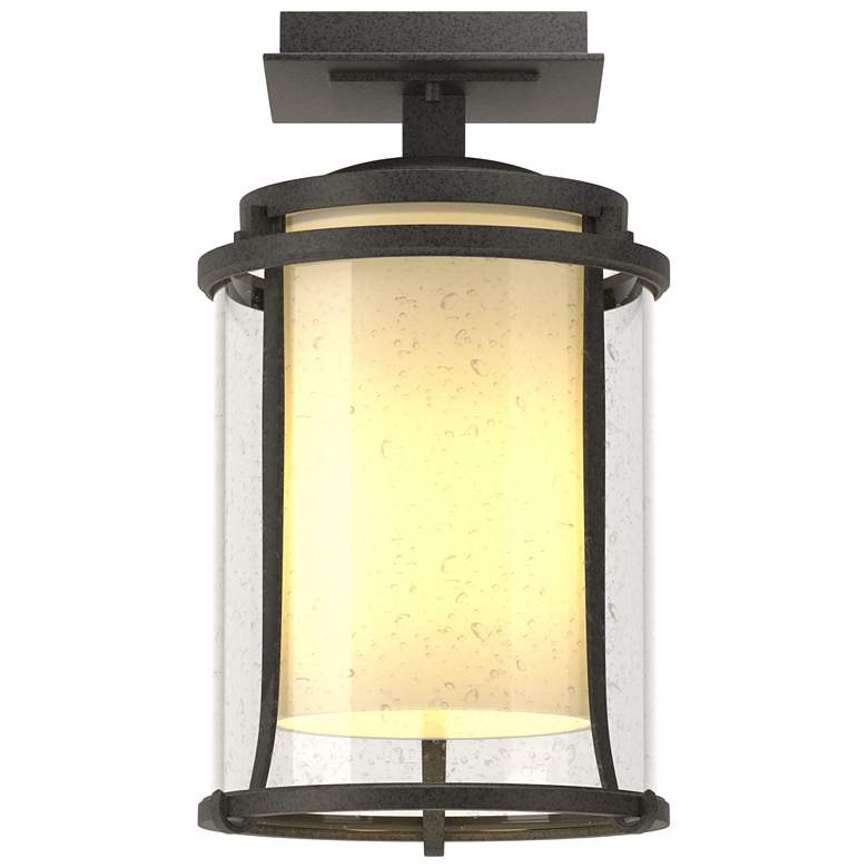 Image 1 Meridian 12.6"H Coastal Natural Iron Outdoor Semi-Flush
