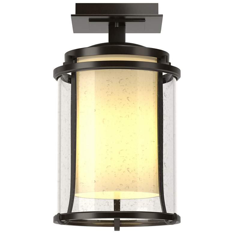 Image 1 Meridian 12.6 inchH Coastal Oil Rubbed Bronze Outdoor Semi-Flush