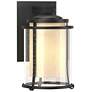 Meridian 12.7"H Coastal Black Outdoor Sconce w/ Opal and Seeded Glass 