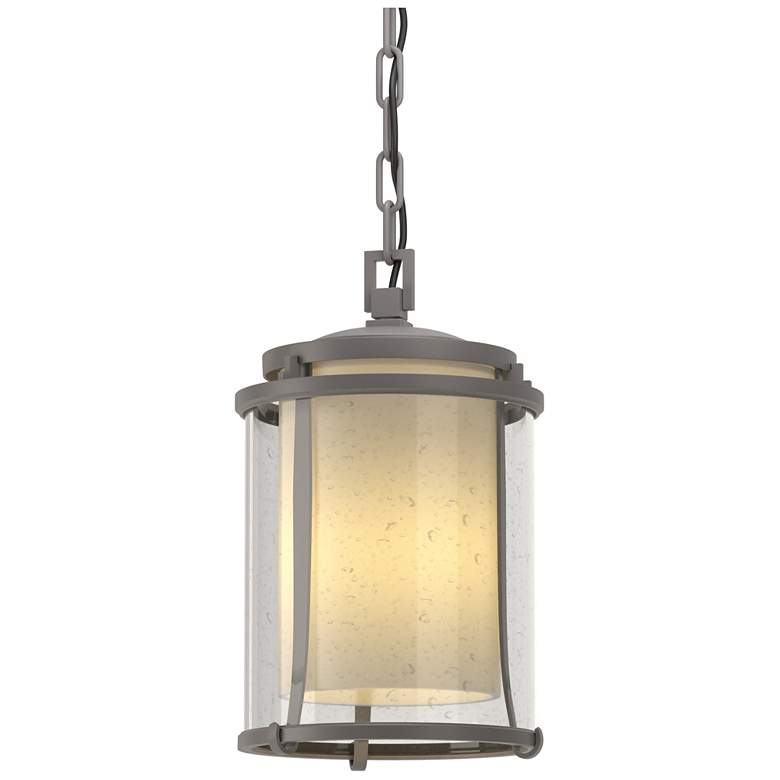 Image 1 Meridian 12.7"H Coastal Burnished Steel Outdoor Ceiling Fixture