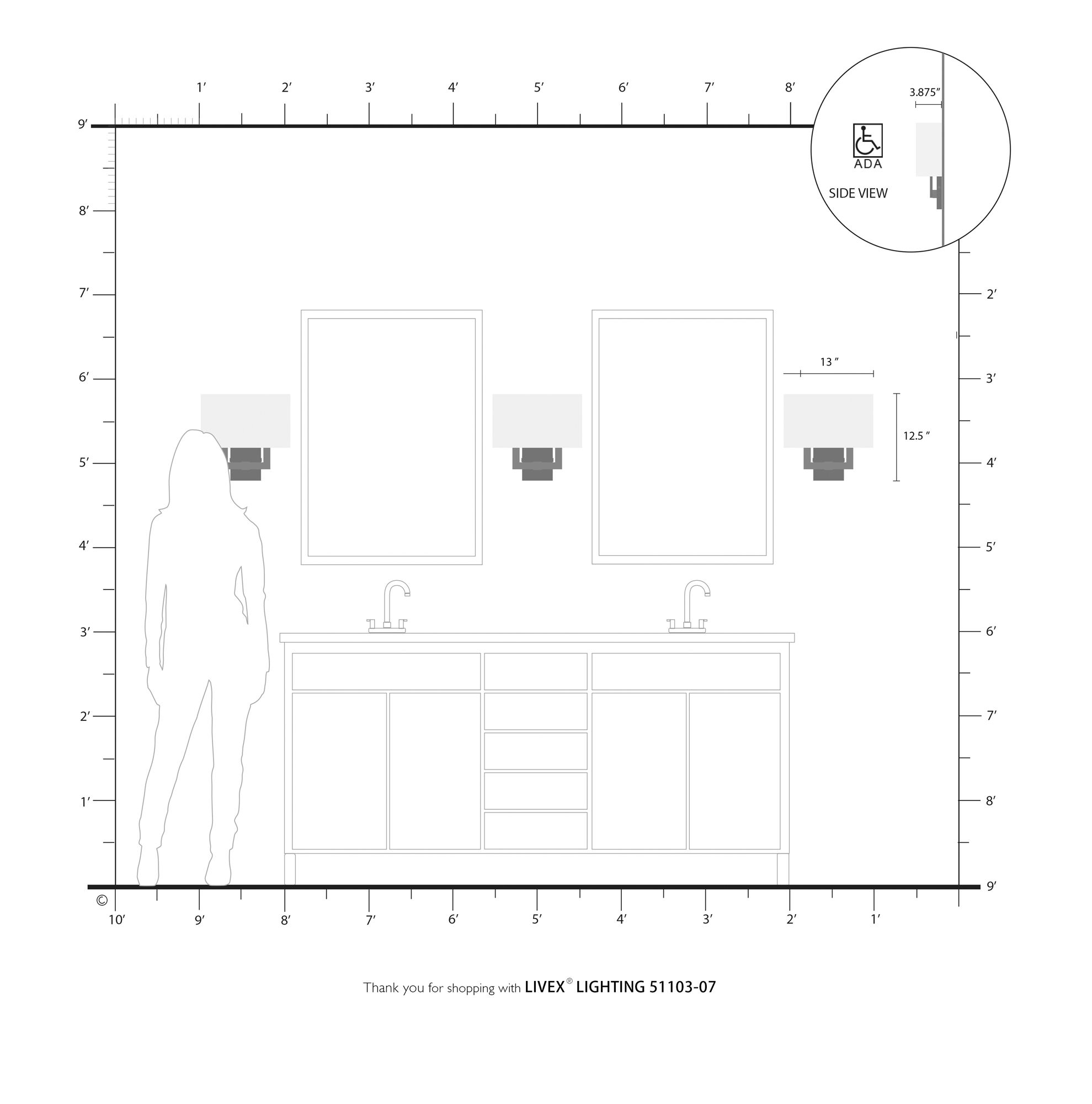 Meridian 12 3/4" High Bronze Wall Sconce in scene