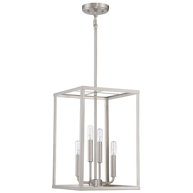 Image 1 Meridian 12" Wide Brushed Nickel 4-Light Mini Pendant