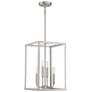 1_Meridian 12" Wide Brushed Nickel 4-Light Mini Pendant